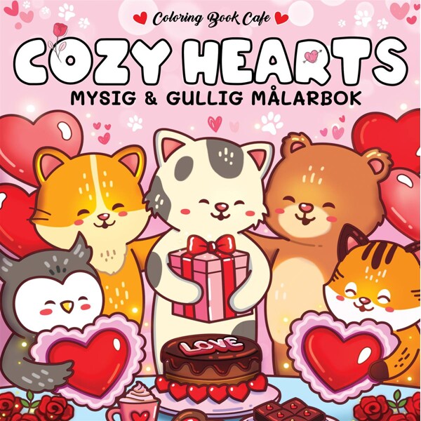 Målarbok : Cozy Hearts