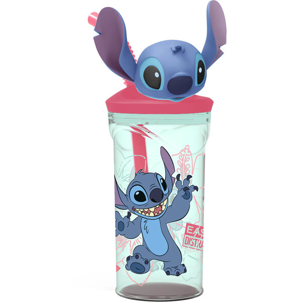 Stitch 3D Figur Mugg m. Sugrör 360 ml